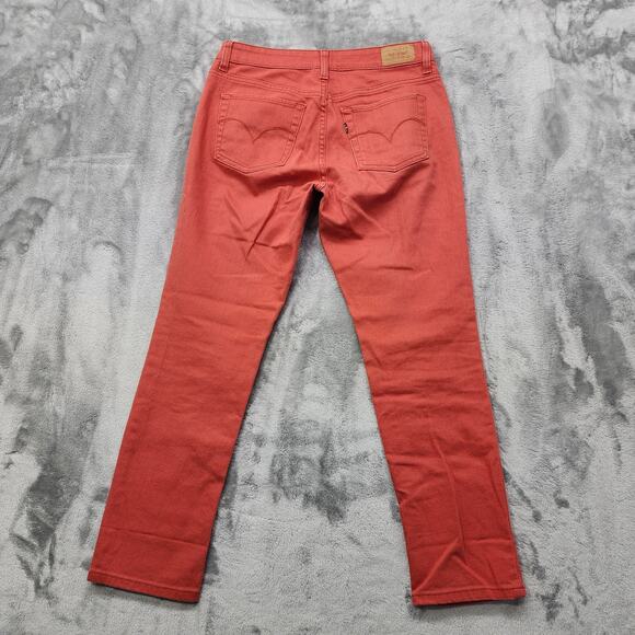 Levi’s Jeans Womens 8 Orange The Original Jean Mid Rise Skinny Stretch Preppy - Picture 3 of 13